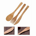 Totally Bamboo 3-Piece Set Bamboo Flatware, Fork, Knife and Spoon